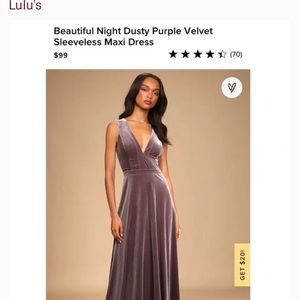 Lulus Velvet Maxi Dress
